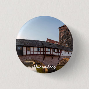 Old medieval bridge in Nuremberg, Germany 3 Cm Round Badge