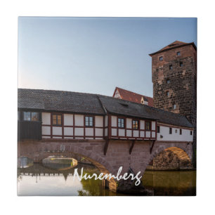 Old medieval bridge in Nuremberg, Germany Ceramic Tile