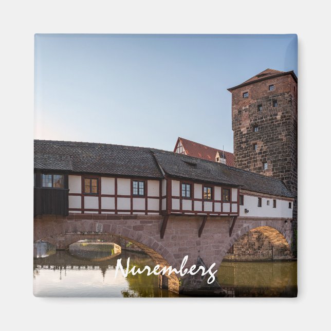 Old medieval bridge in Nuremberg, Germany Magnet (Front)
