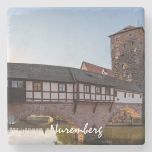 Old medieval bridge in Nuremberg, Germany Stone Coaster