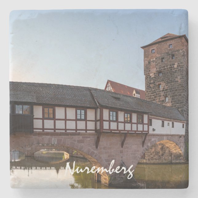Old medieval bridge in Nuremberg, Germany Stone Coaster (Front)