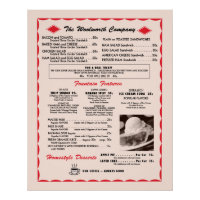 Old Menu Poster