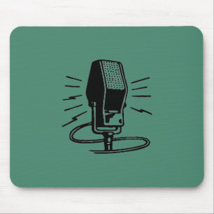 Old microphone mouse pad