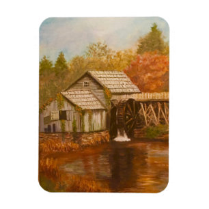 Old Mill In Autumn Magnet