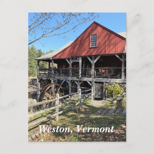 Old Mill Museum in Weston, VT Postcard (Front)