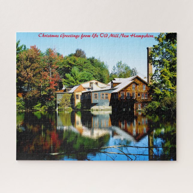 Old Mill New Hampshire. Christmas Greetings Jigsaw Puzzle (Horizontal)