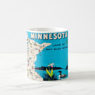 Old Minnesota Map Postcard Mug