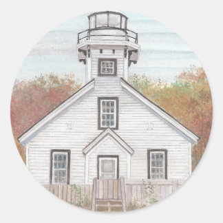 Old Mission Point Light House Classic Round Sticker