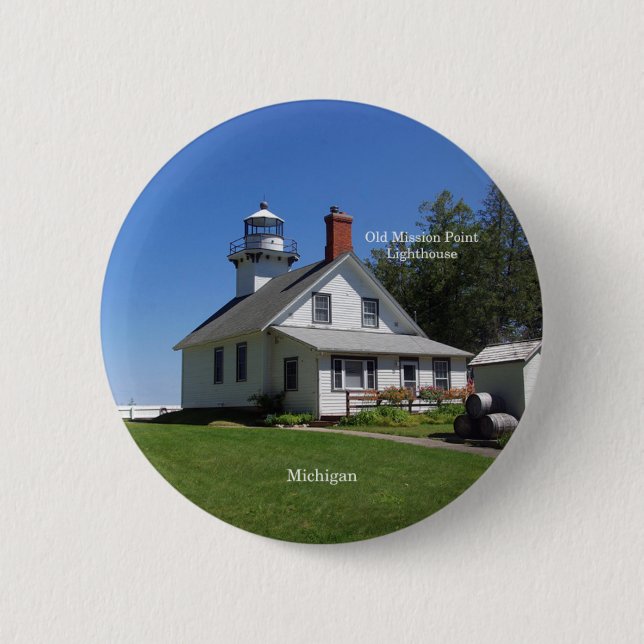 Old Mission Point Lighthouse button (Front)
