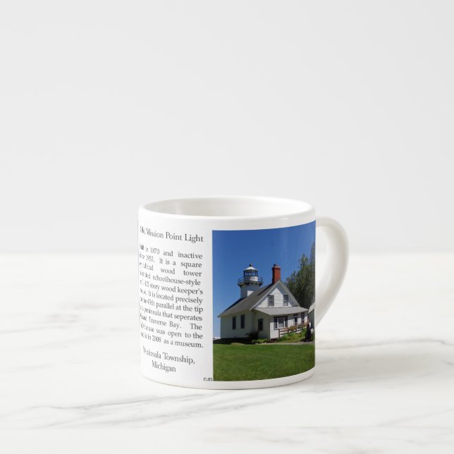 Old Mission Point Lighthouse espresso mug (Front Right)