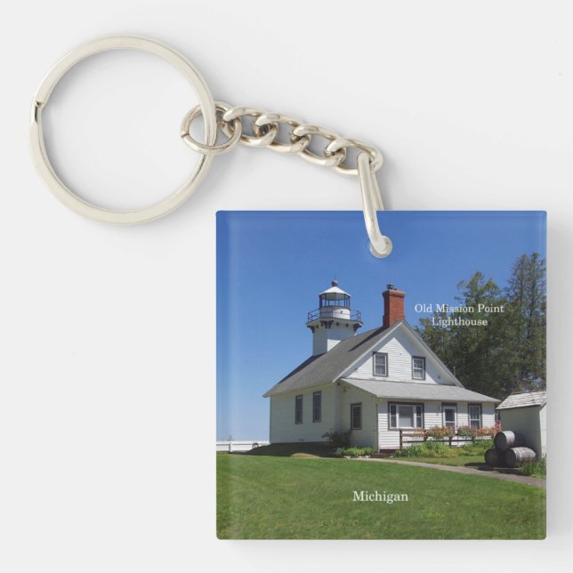 Old Mission Point Lighthouse key chain (Front)