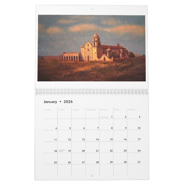 Old Mission San Luis Rey de Francia Calendar (Jan 2026)