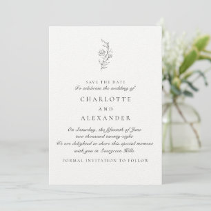 Old Money Aesthetic, transparent bg save the date Invitation