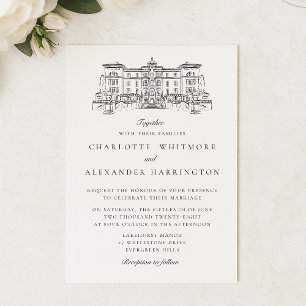 Old Money Aesthetic transparent bg wedding Invitation