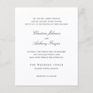 Old Money Black and White Classic Wedding Invite Flyer