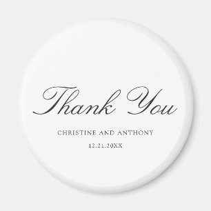 Old Money Black and White Classic Wedding Magnet