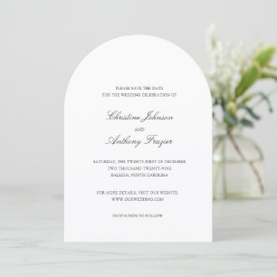 Old Money Black and White Classic Wedding Save The Date