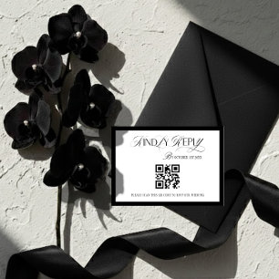 Old Money Black and White RSVP Card