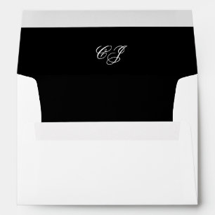 Old Money Black and White Wedding Envelope
