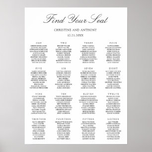 Old Money Black and White Wedding Seating Chart