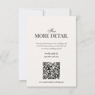 Old Money Black & White | Details Qr Code Encore Thank You Card