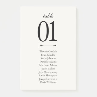Old Money Black & White | Printable Seating Flat Post-it Notes