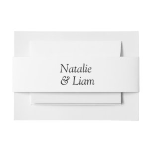 Old Money Black & White Retro Unique Wedding  Invitation Belly Band