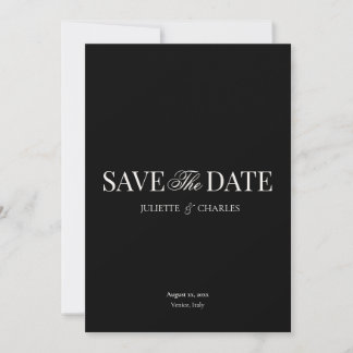 Old Money Black & White | Save The Date Card