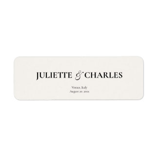 Old Money Black & White | Wedding Label Return Address Label