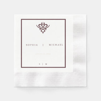 Old Money Burgundy Wedding Napkins
