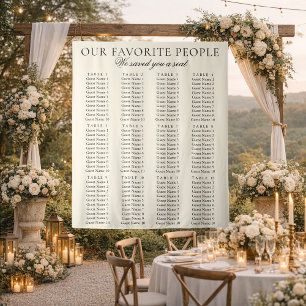 Old Money Chic Fabric Wedding Seating Chart Sign Tapestry