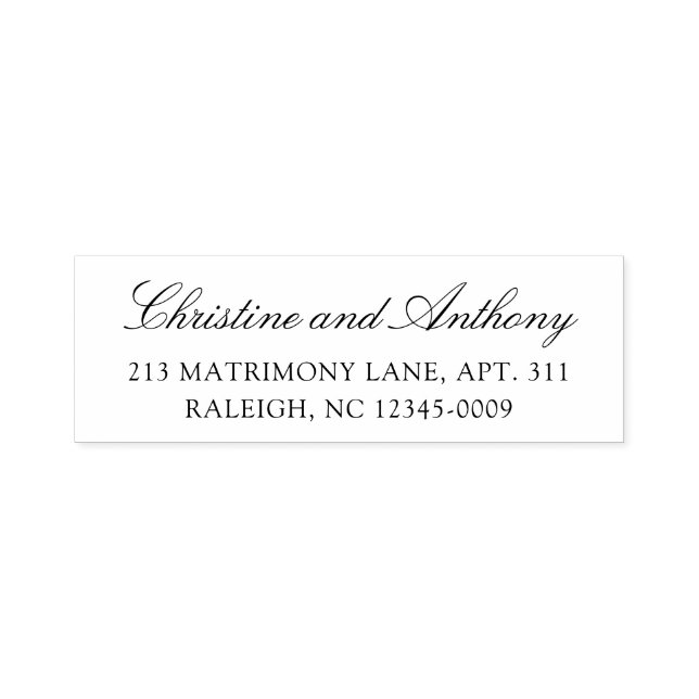 Old Money Classic Wedding Return Address Self-inking Stamp (Design)