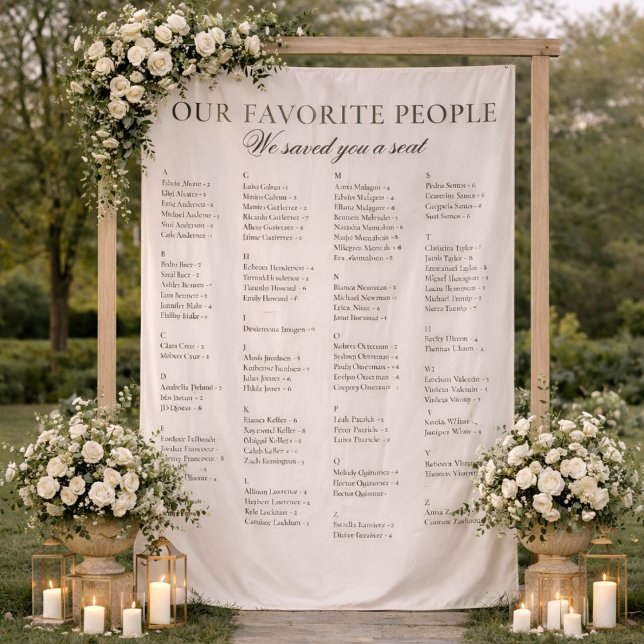 Old Money Classy Fabric Wedding Seating Chart Sign Tapestry (Creator Uploaded)
