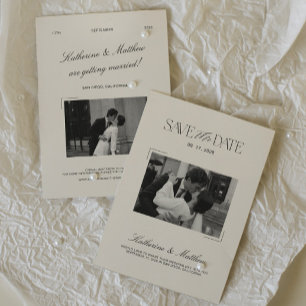 Old Money Court Wedding Save the Date Photo Invitation