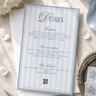 Old Money Dusty Blue Wedding Details Enclosure Card