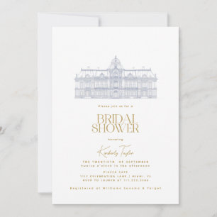 Old Money European Villa Bridal Shower Invitation