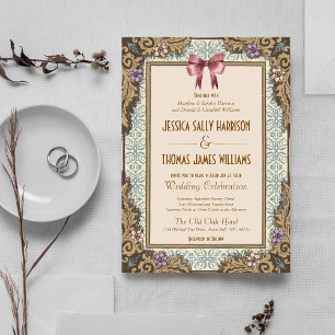Old Money Fairytale Storybook Wedding Invitation