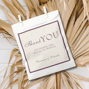 Old Money Fig Ivory Thank You Wedding Favour Bag