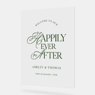 Old Money Green Script Acrylic Welcome Sign