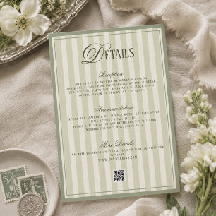 Old Money Ivory Green Wedding Details Enclosure Card