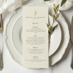 Old Money Ivory Wedding Flat Menu