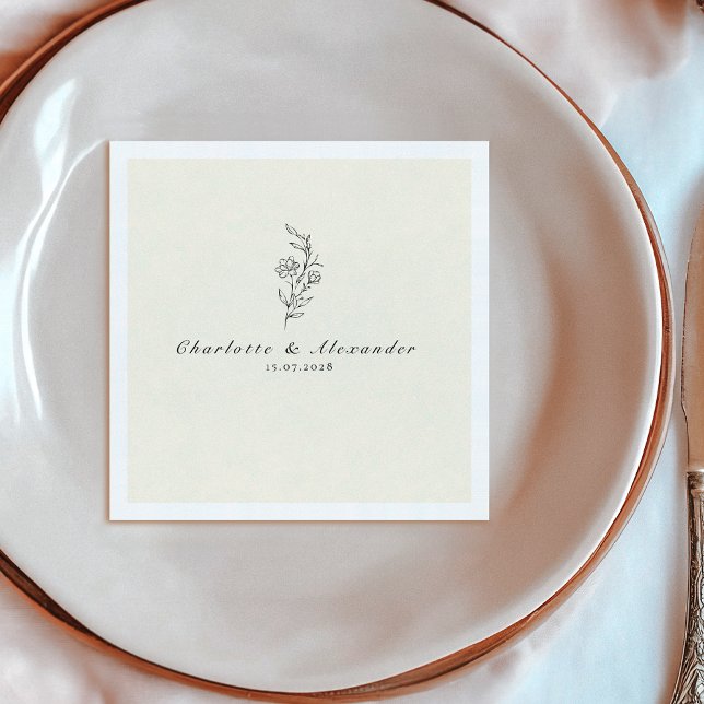 Old Money Ivory Wedding Napkin (Creator Uploaded)