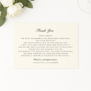 Old Money, Ivory, Wedding Thank you card