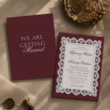 Old Money Lace Doily Burgundy Wedding