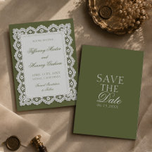 Old Money Lace Doily Olive Green Wedding