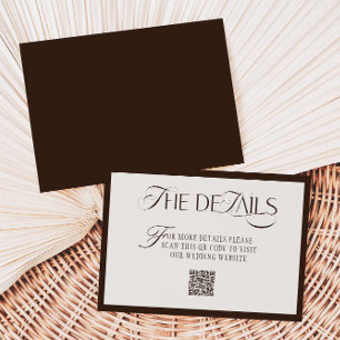 Old Money Mocca Beige Wedding Details Enclosure Card