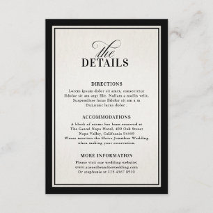 Old Money Modern Formal Black Luxury Chic Details Enclosure Card