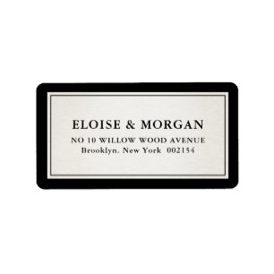 Old Money Modern Formal Black Luxury Chic Wedding Label