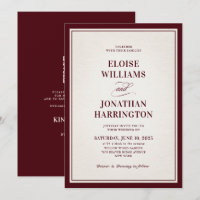 Old Money Modern Formal Burgundy Luxury Wedding