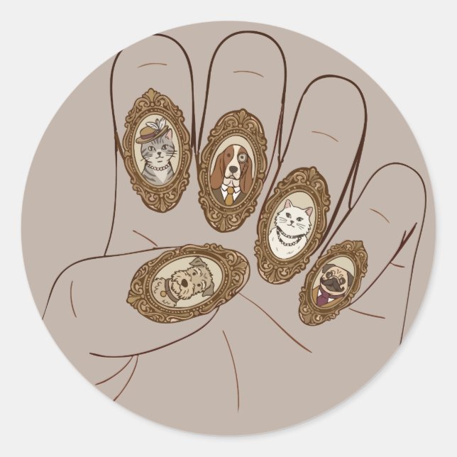 Old Money Nails Classic Round Sticker (Front)